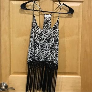 A. Peach racer back fringe bottom tank top Size M